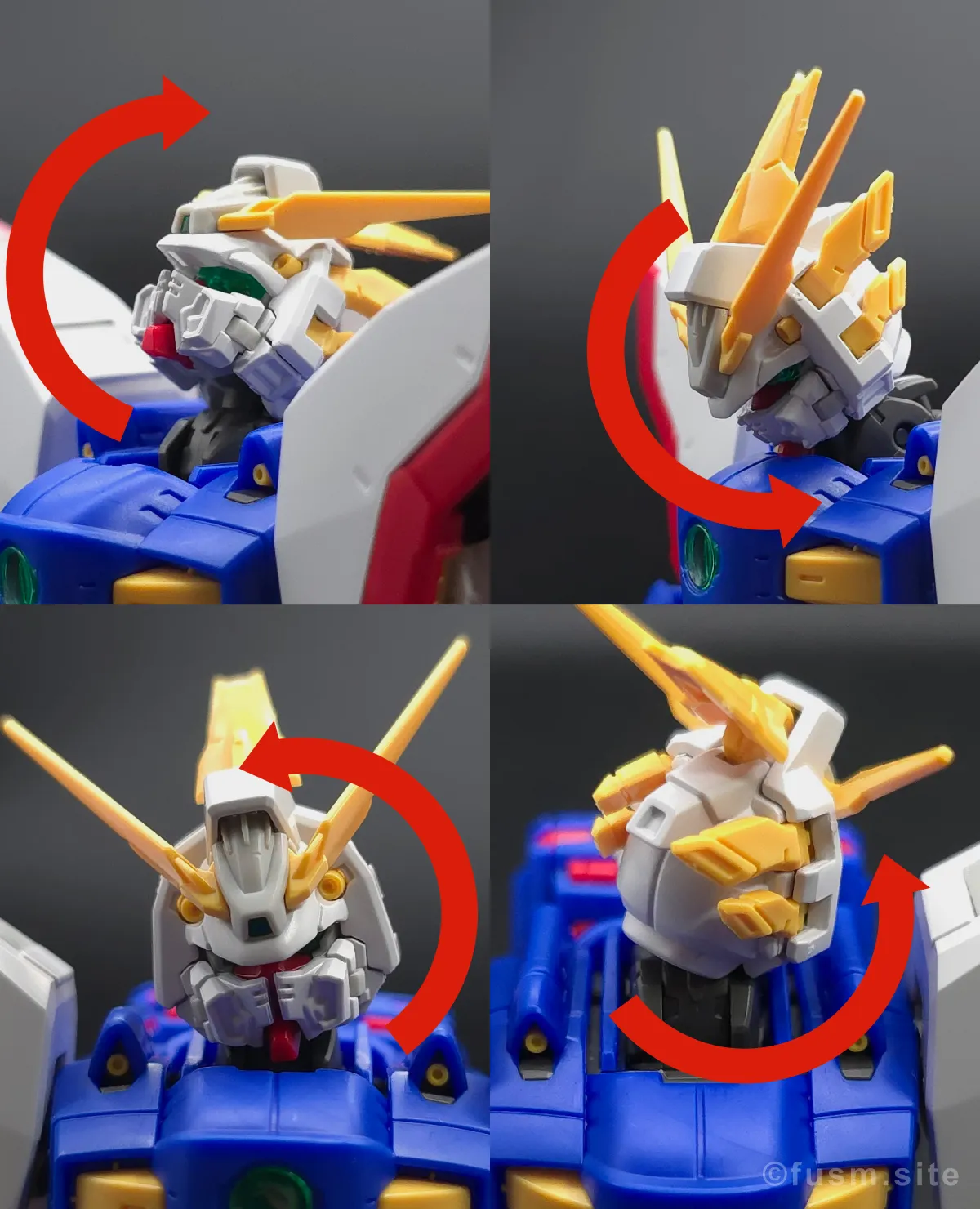 【レビュー】RG シャイニングガンダム 頭部ディテール 可動域 01