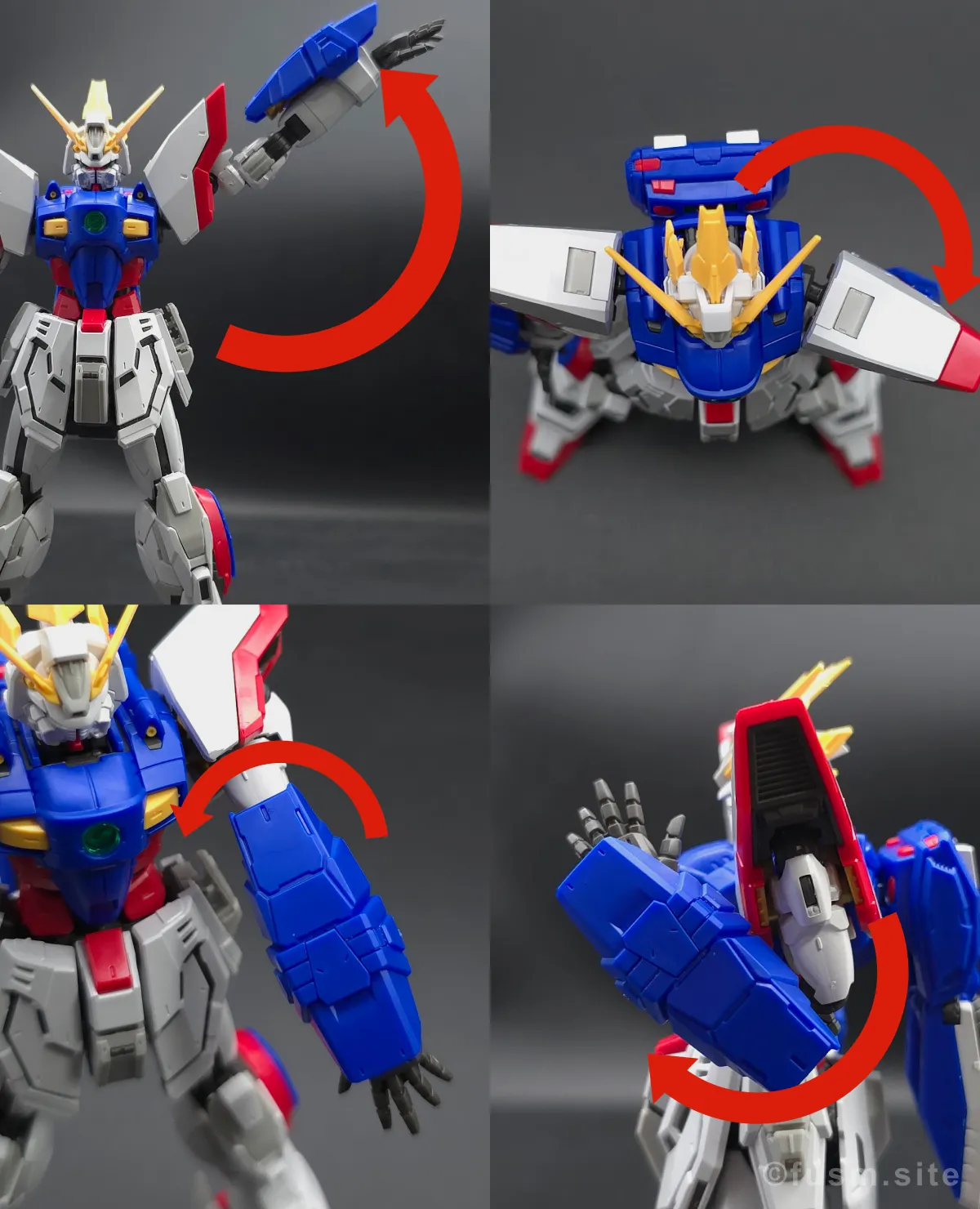 【レビュー】RG シャイニングガンダム 腕部ディテール 可動域 01