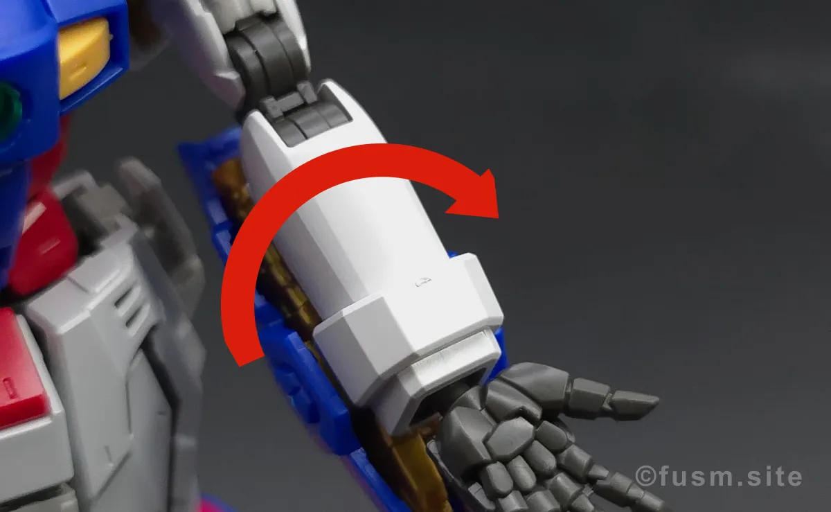 【レビュー】RG シャイニングガンダム 腕部ディテール 可動域 02