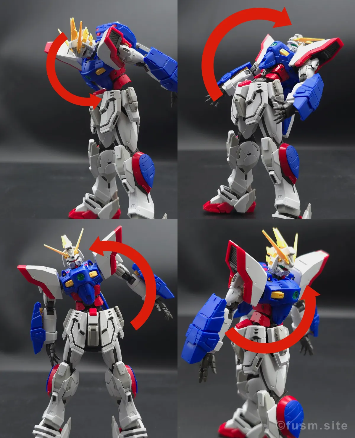 【レビュー】RG シャイニングガンダム 胴体ディテール 可動域 02