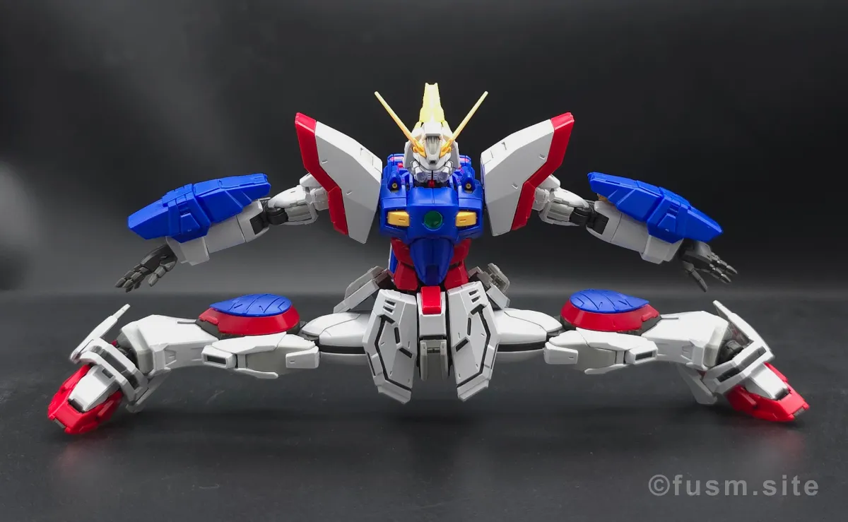 【レビュー】RG シャイニングガンダム 胴体ディテール 可動域 06