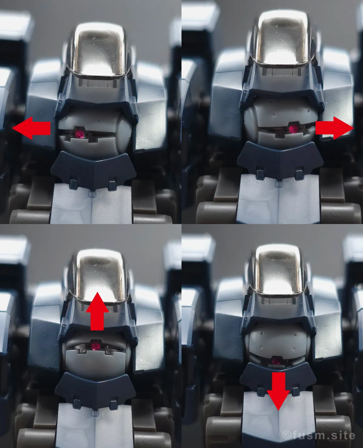 【レビュー】HG アーロンライノ(グレイディ専用機) 頭部ディテール 可動域 01