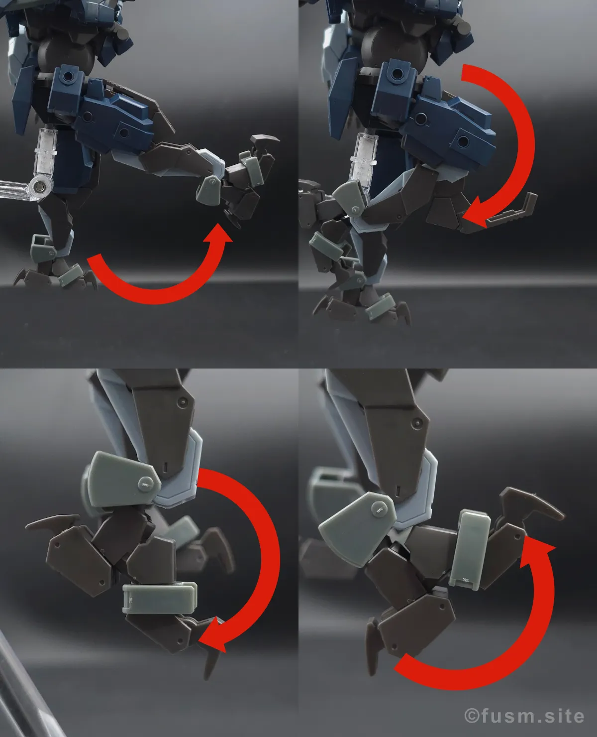 【レビュー】HG アーロンライノ(グレイディ専用機) 脚部ディテール 可動域 01