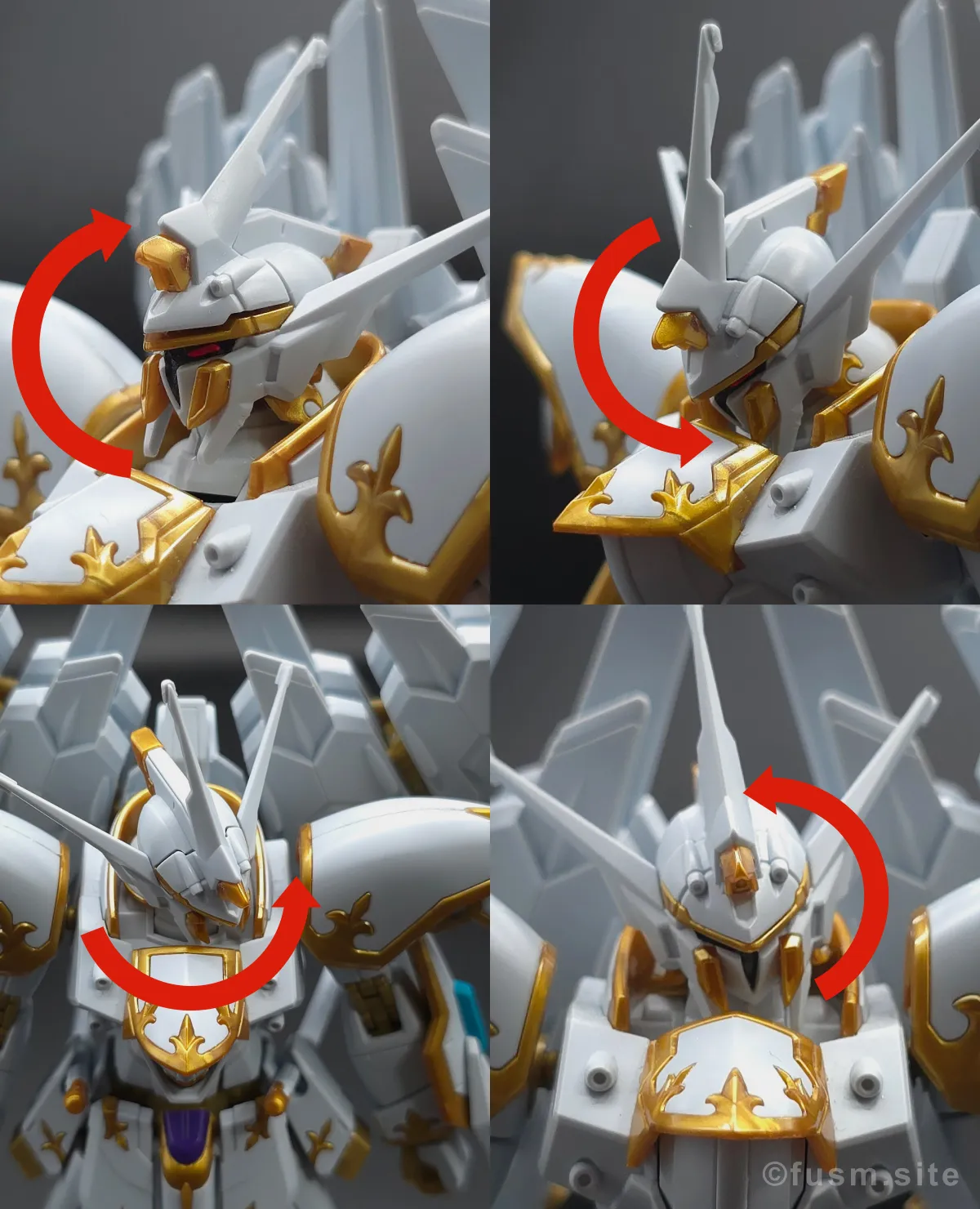 【レビュー】HG ブラックナイトスコードカルラ 頭部ディテール 可動域 01