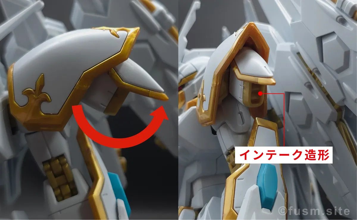 【レビュー】HG ブラックナイトスコードカルラ 肩ディテール 可動域 01