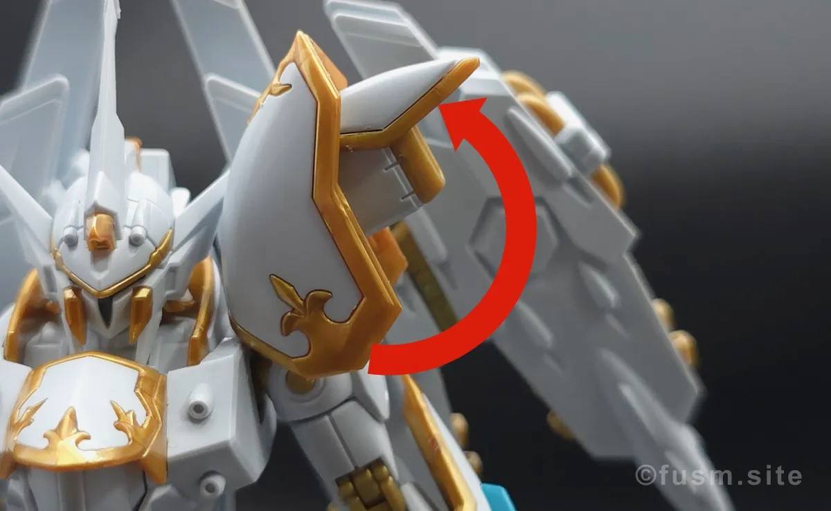 【レビュー】HG ブラックナイトスコードカルラ 肩ディテール 可動域 02