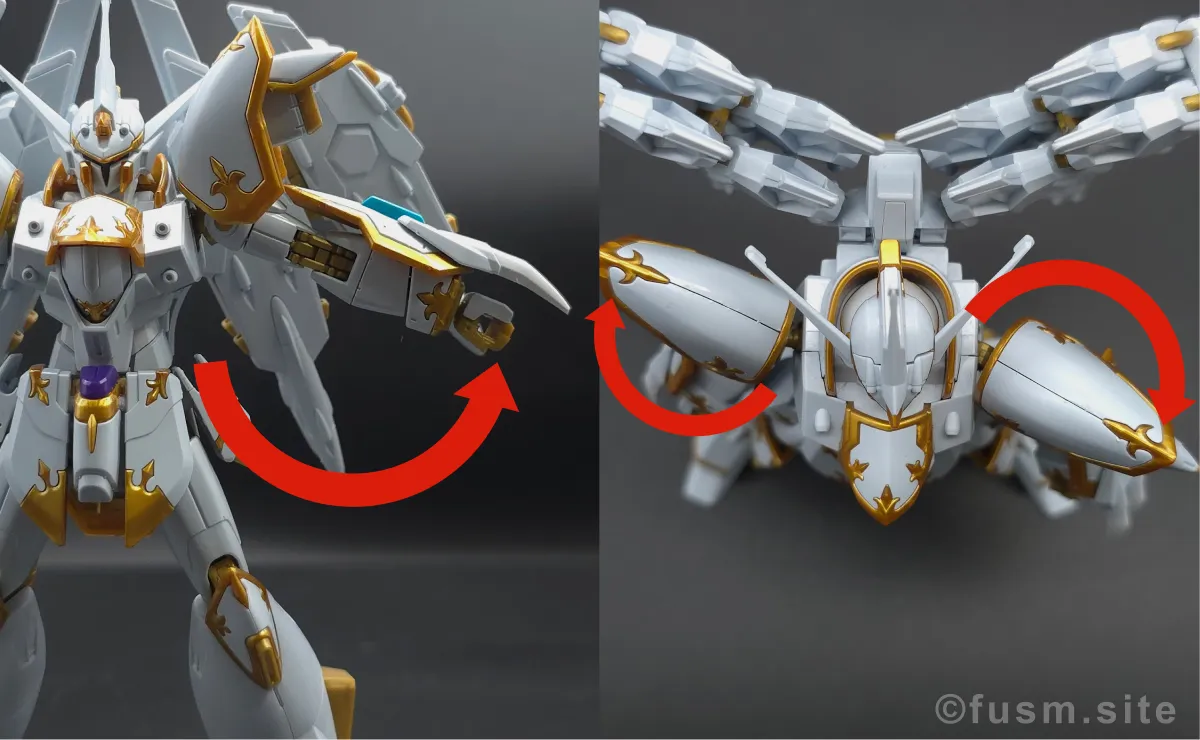 【レビュー】HG ブラックナイトスコードカルラ 肩ディテール 可動域 03