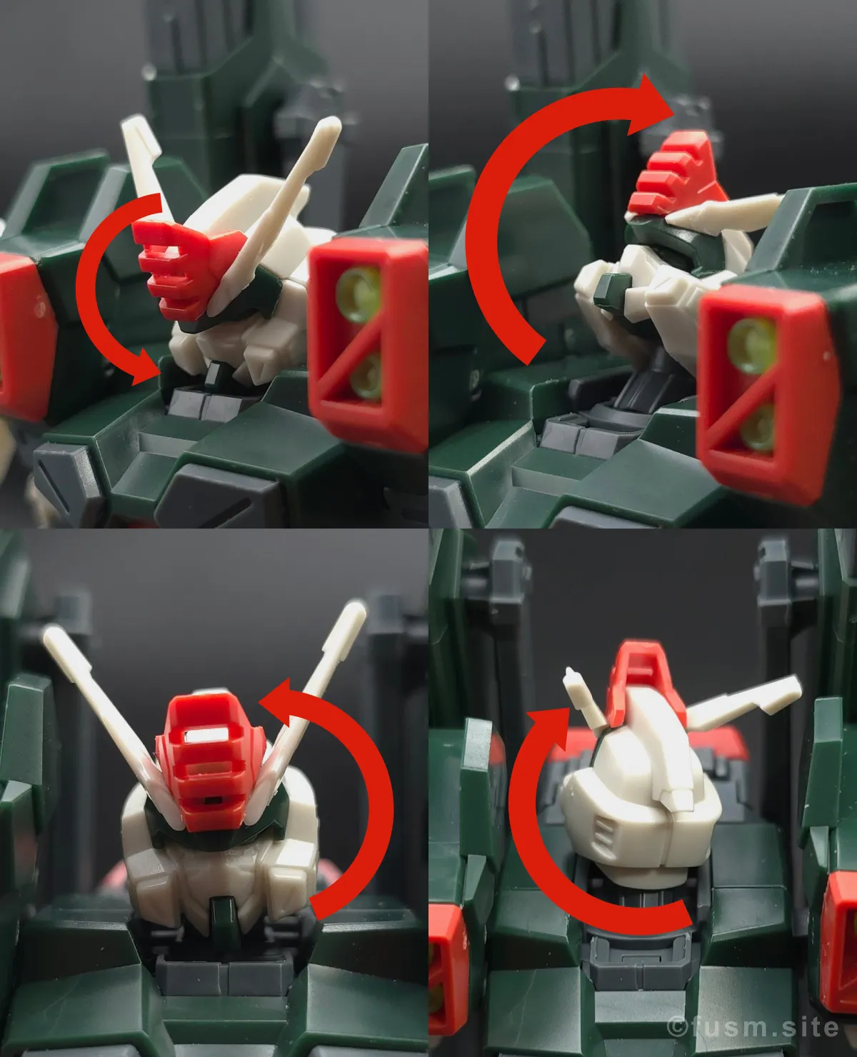 【レビュー】HG ライトニングバスターガンダム 頭部ディテール 可動域 01
