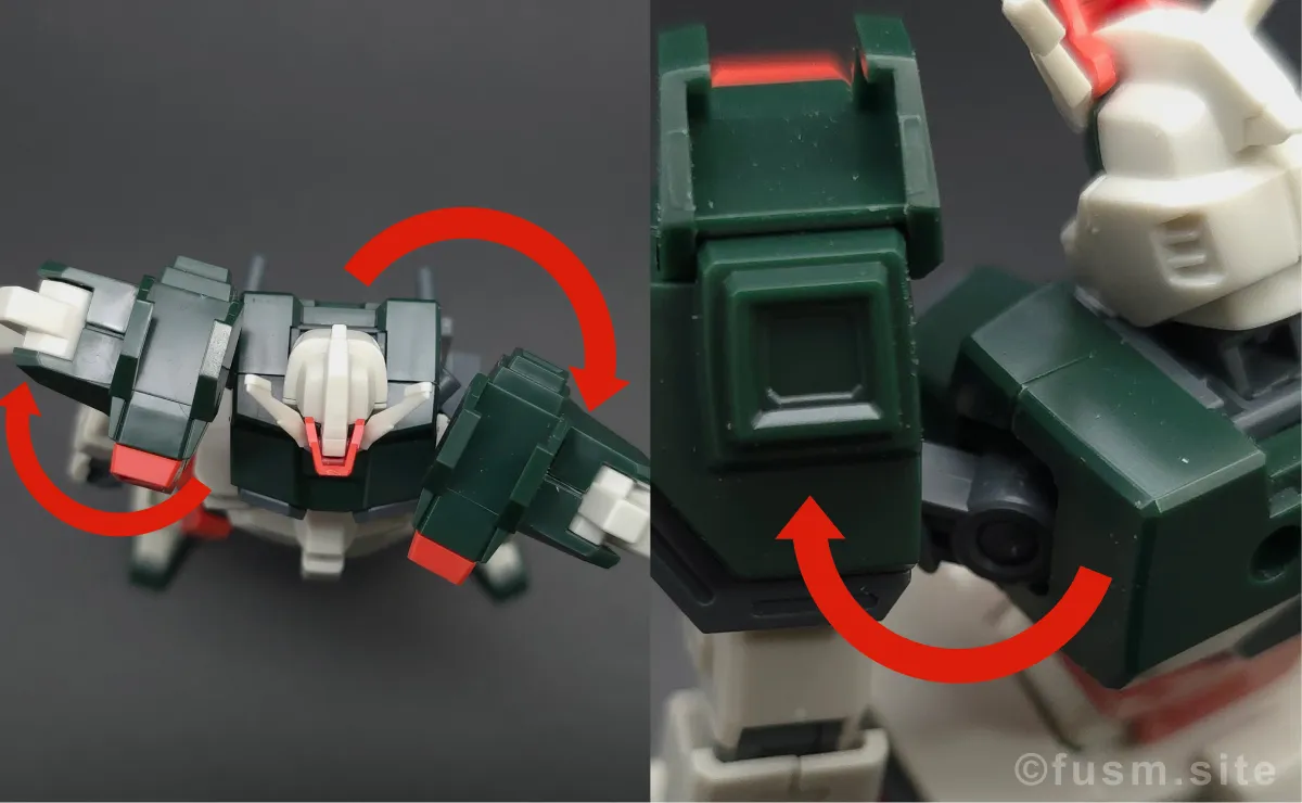 【レビュー】HG ライトニングバスターガンダム 肩ディテール 可動域 01