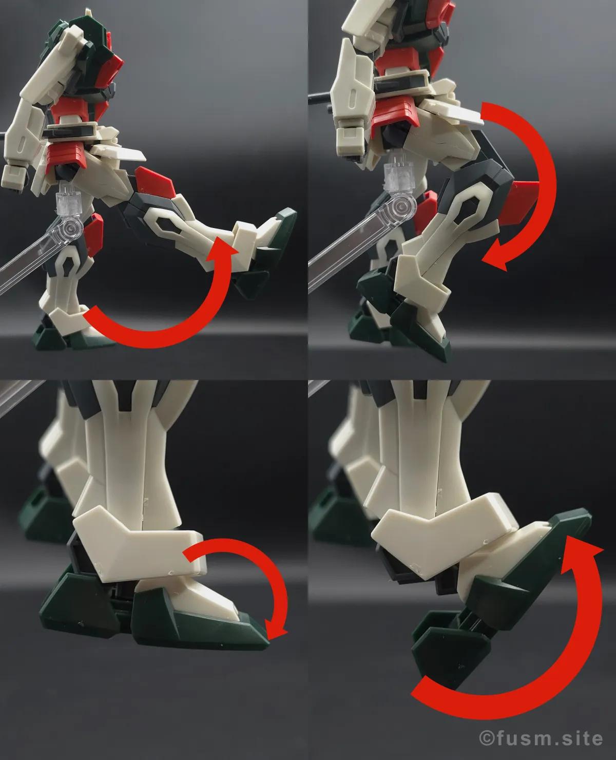 【レビュー】HG ライトニングバスターガンダム 脚部ディテール 可動域 01