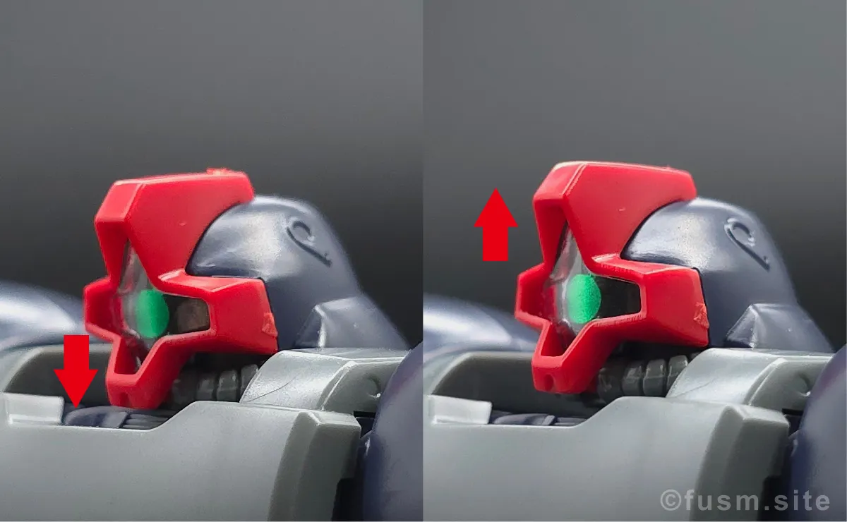 【レビュー】HGUC リック・ドムII(ツヴァイ) 頭部ディテール 可動域 01