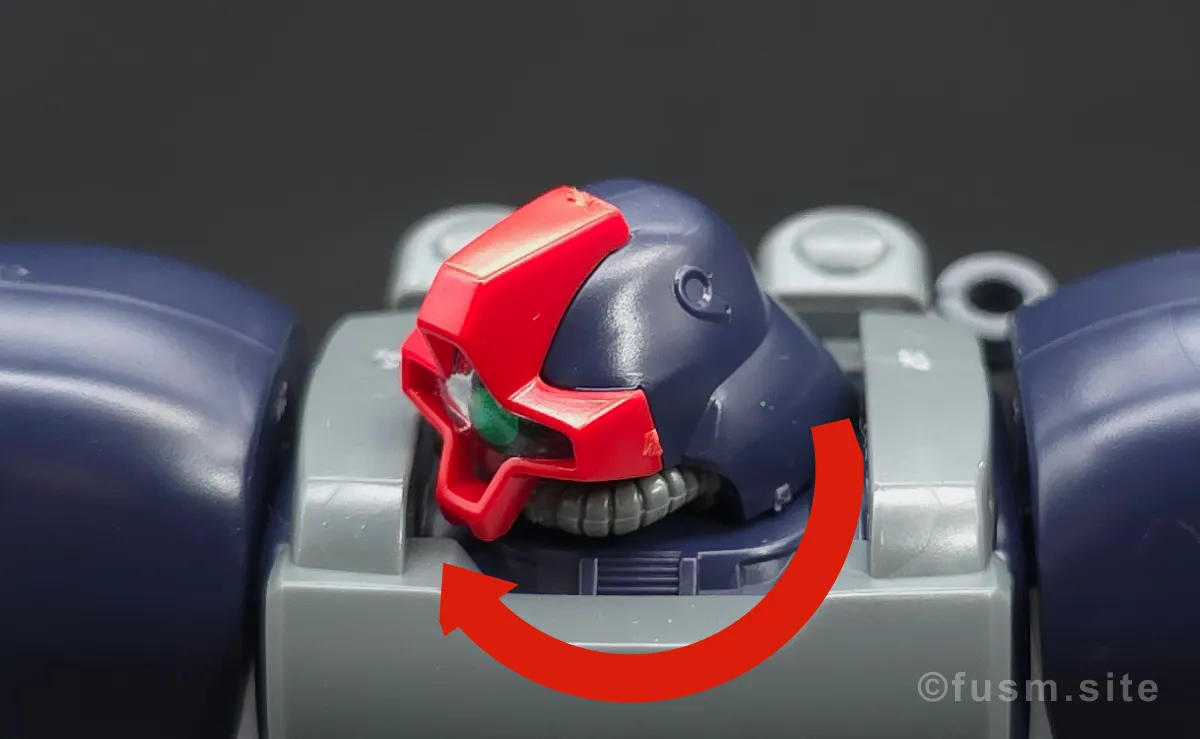 【レビュー】HGUC リック・ドムII(ツヴァイ) 頭部ディテール 可動域 02