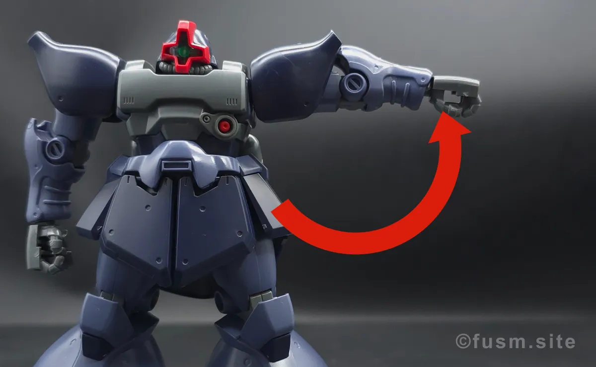 【レビュー】HGUC リック・ドムII(ツヴァイ) 肩ディテール 可動域 01