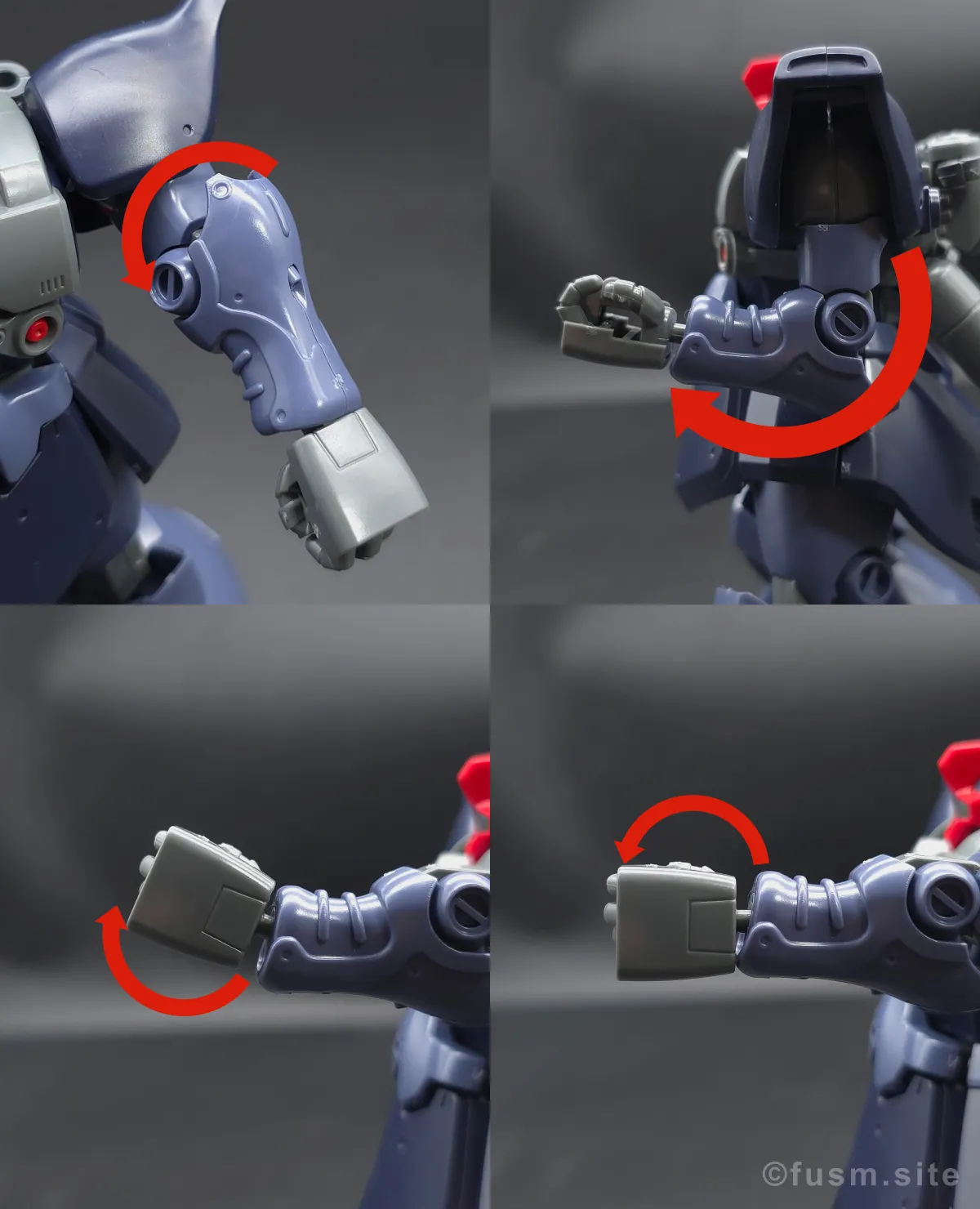 【レビュー】HGUC リック・ドムII(ツヴァイ) 腕部ディテール 可動域 01