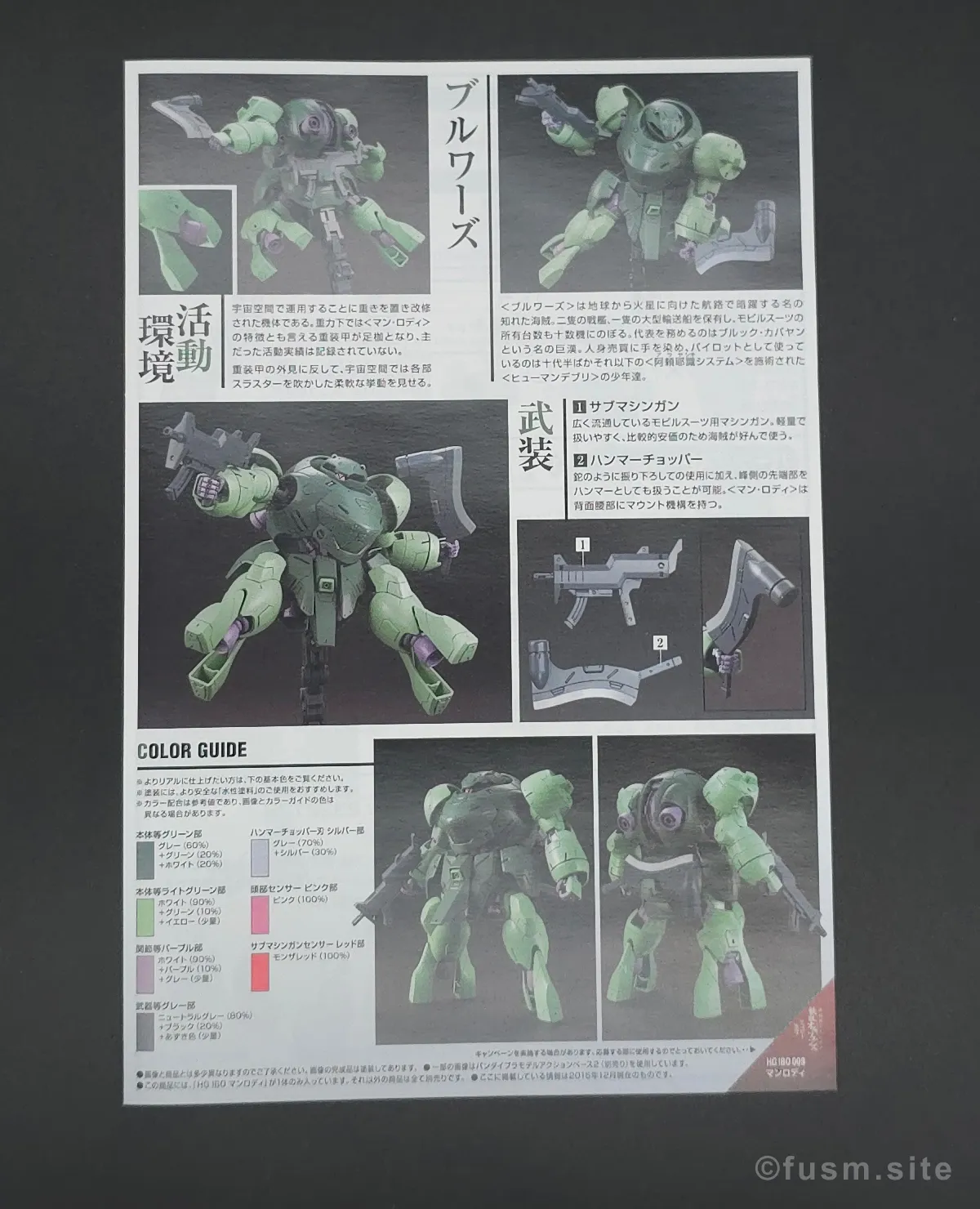 【レビュー】HG 1/144 マンロディ パッケージ 09