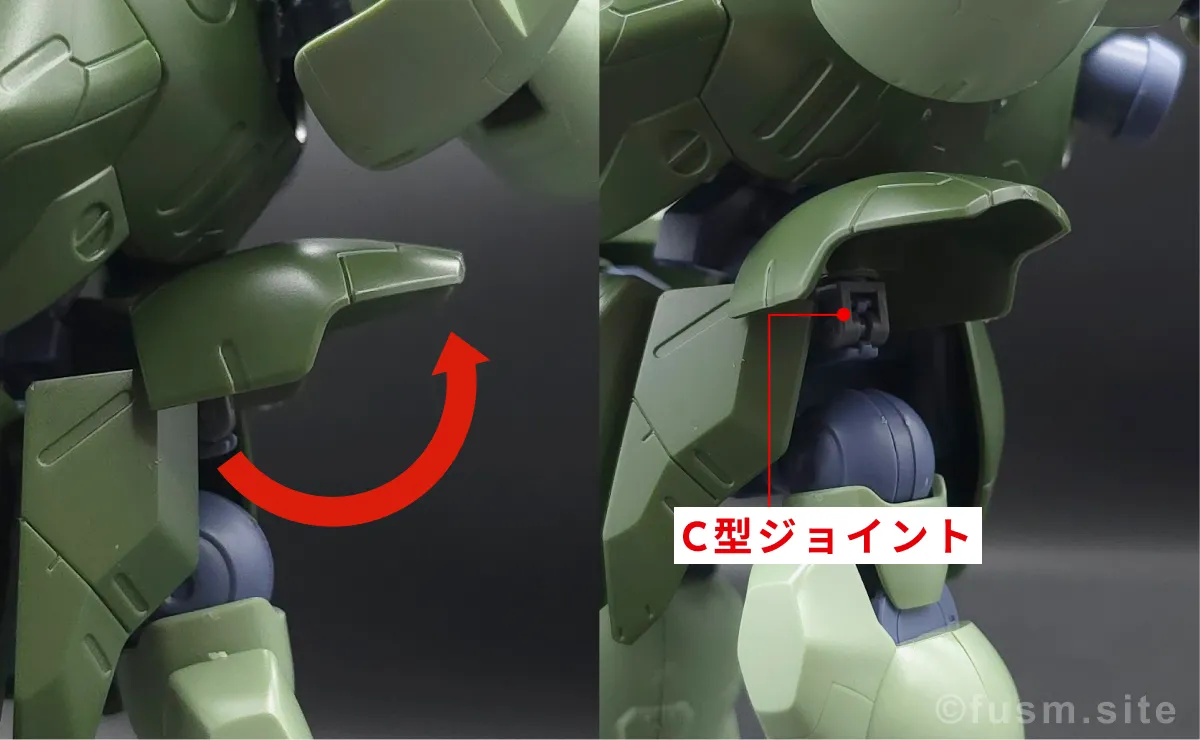 【レビュー】HG 1/144 マンロディ 胴体ディテール 可動域 03