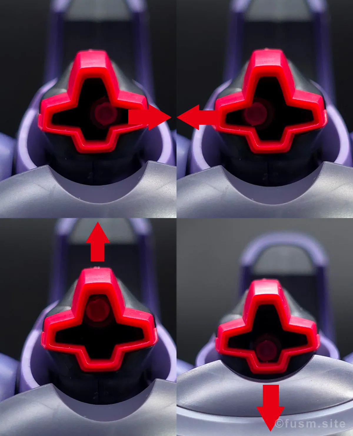 HG リック・ドム ガイア機/オルテガ機(GQ) レビュー 頭部ディテール ギミック 01