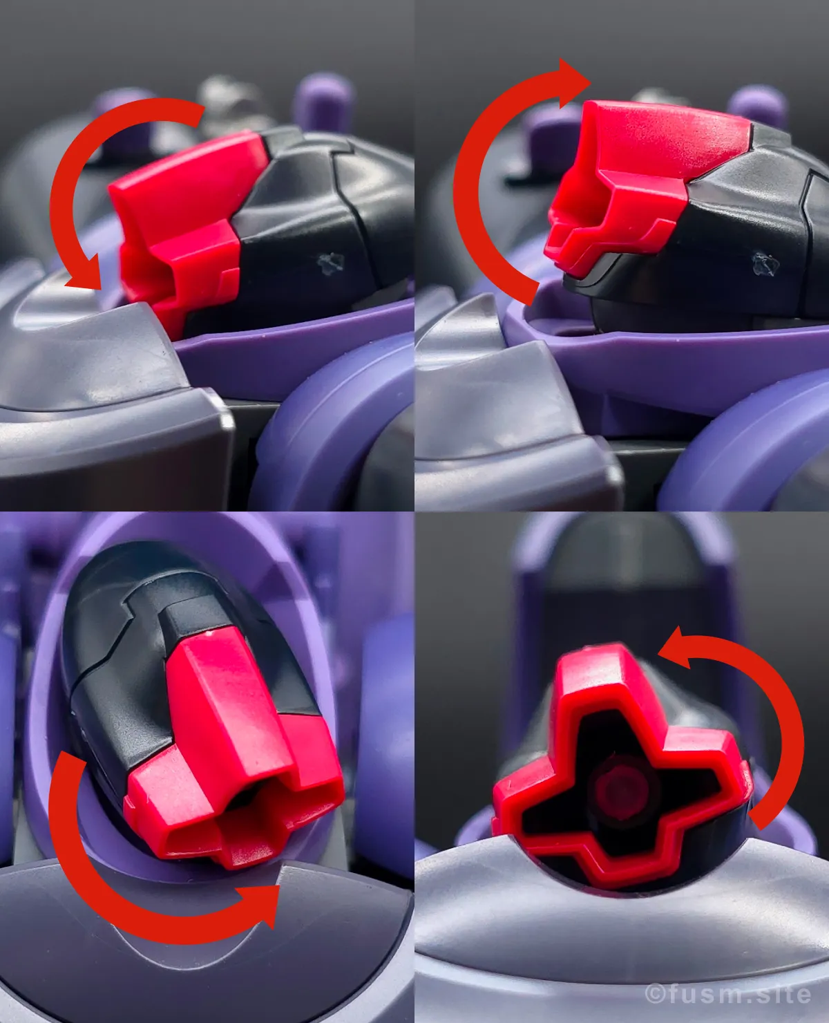 HG リック・ドム ガイア機/オルテガ機(GQ) レビュー 頭部ディテール 可動域 01