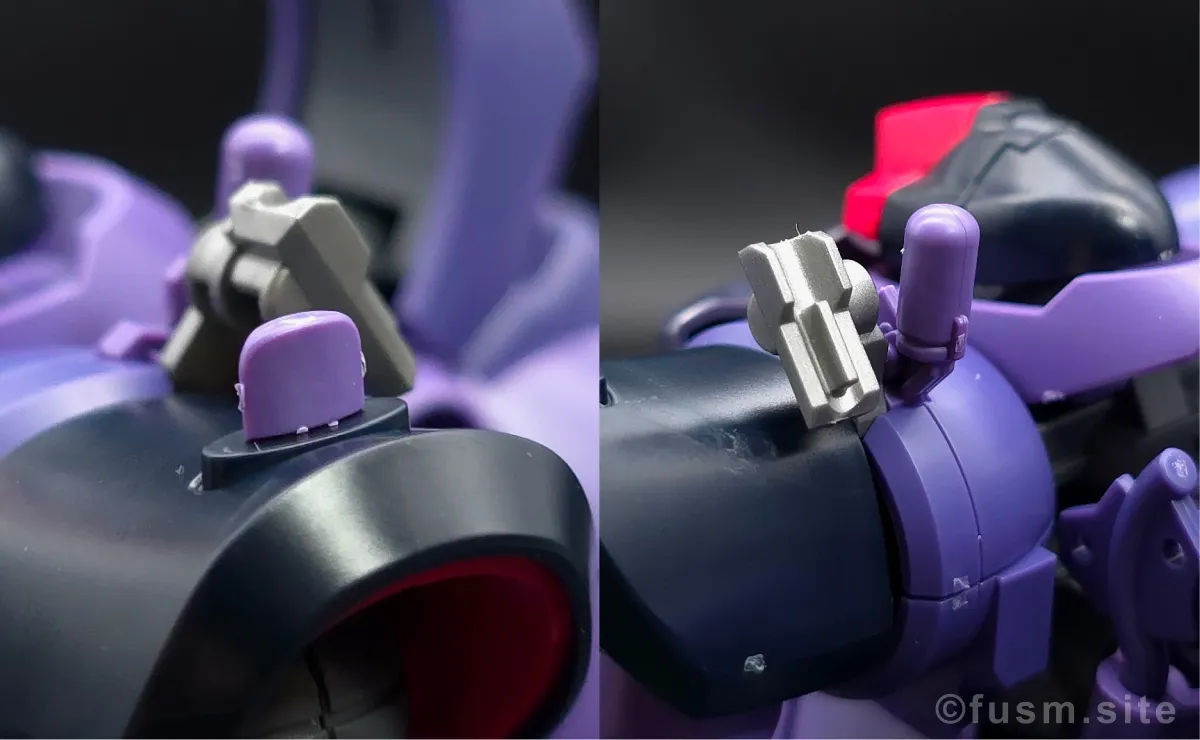 HG リック・ドム ガイア機/オルテガ機(GQ) レビュー 肩ディテール 02