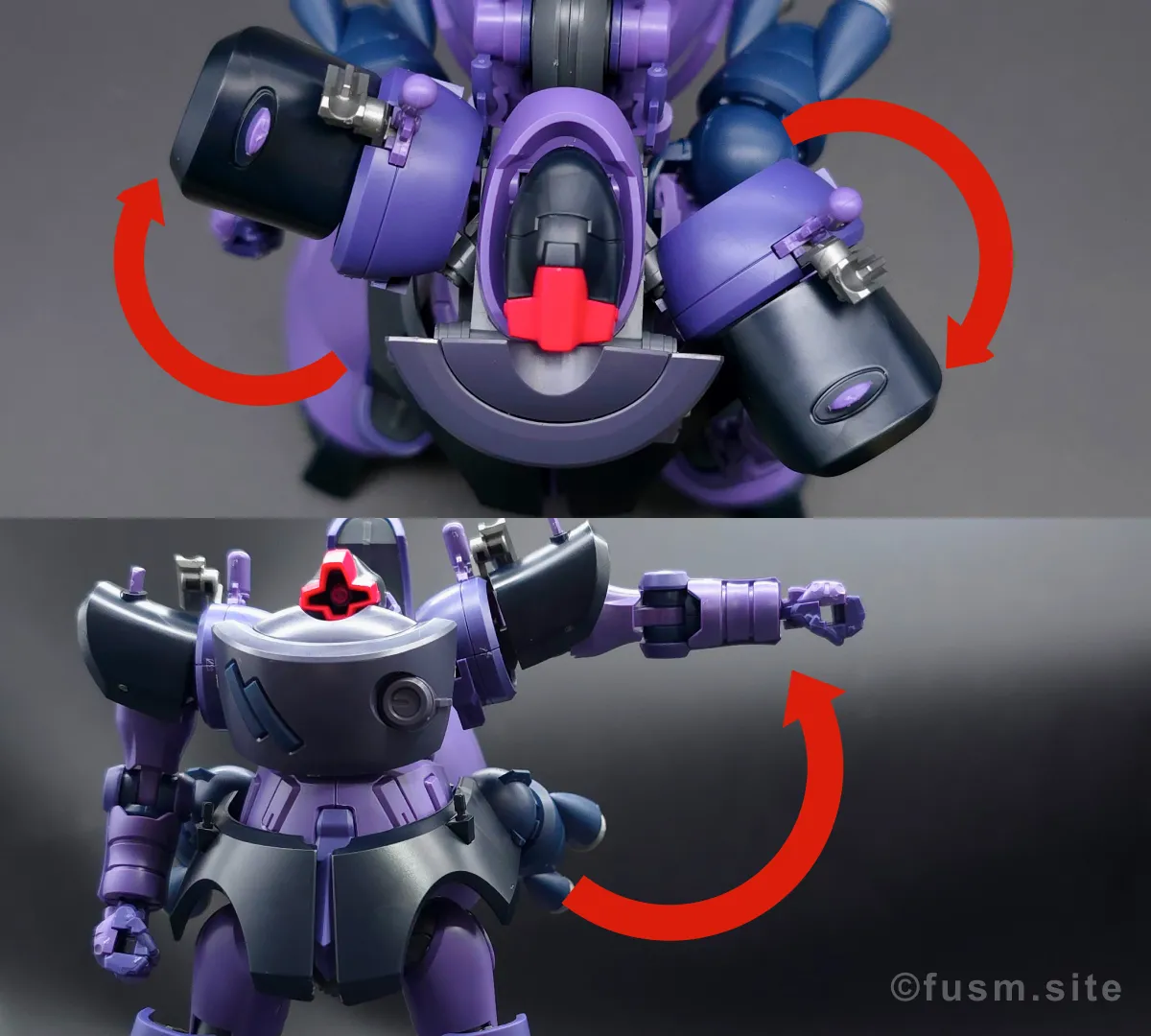 HG リック・ドム ガイア機/オルテガ機(GQ) レビュー 肩ディテール 可動域 01