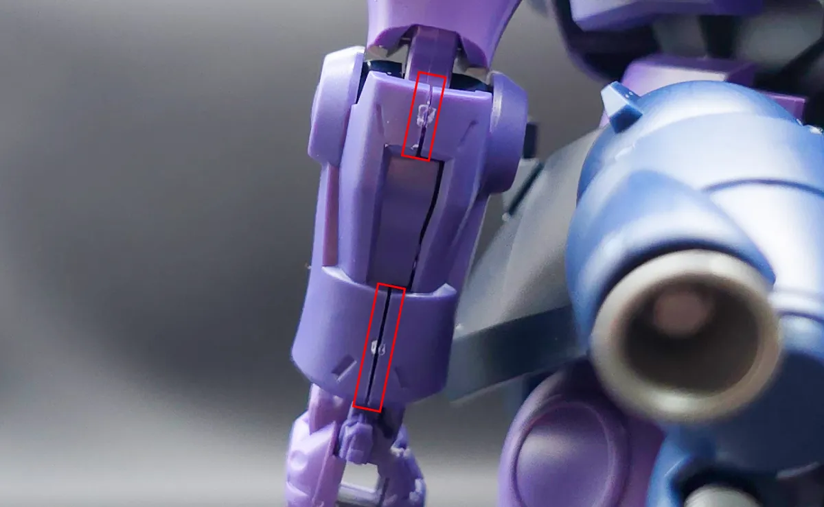 HG リック・ドム ガイア機/オルテガ機(GQ) レビュー 腕部ディテール 合わせ目 01