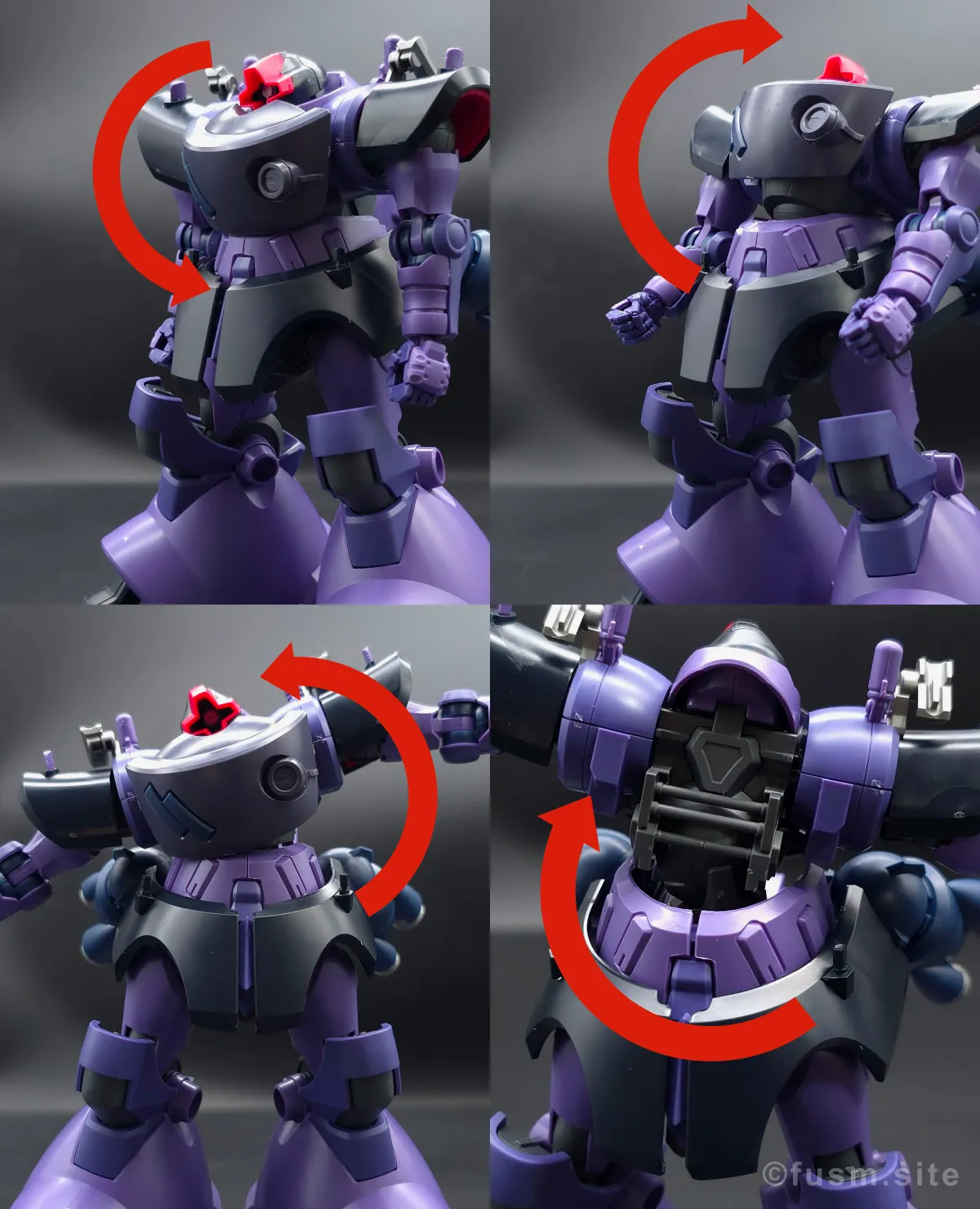 HG リック・ドム ガイア機/オルテガ機(GQ) レビュー 胴体ディテール 可動域 01