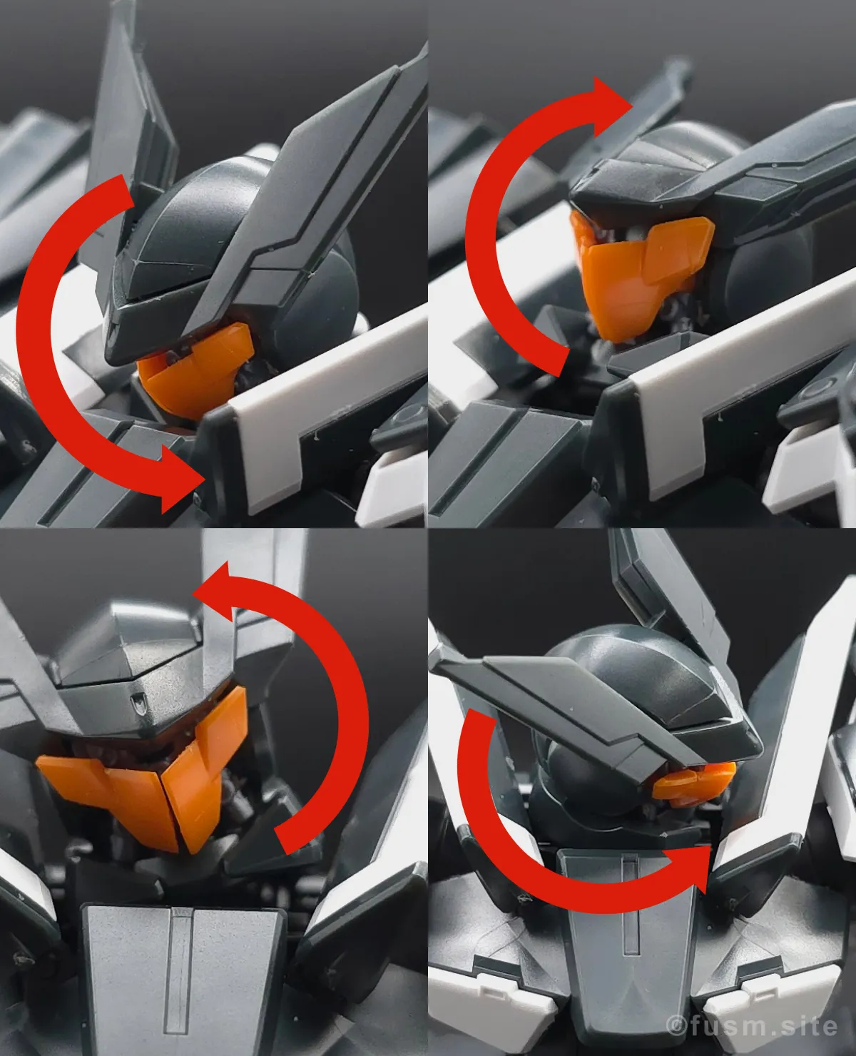 HG グラハム専用ユニオンフラッグカスタムII(GNフラッグ) レビュー 頭部ディテール 可動域 01