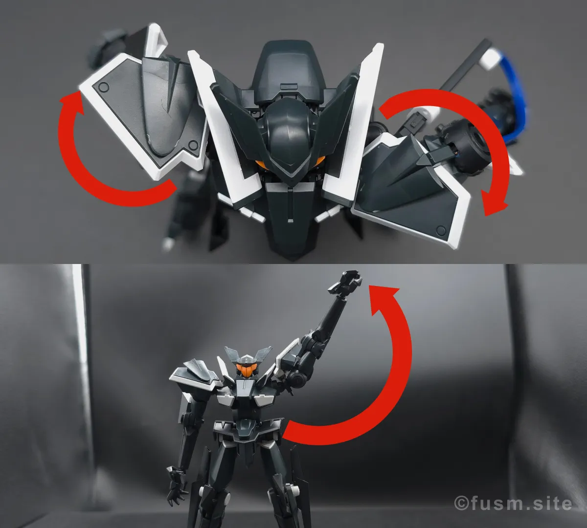 HG グラハム専用ユニオンフラッグカスタムII(GNフラッグ) レビュー 肩ディテール 可動域 01