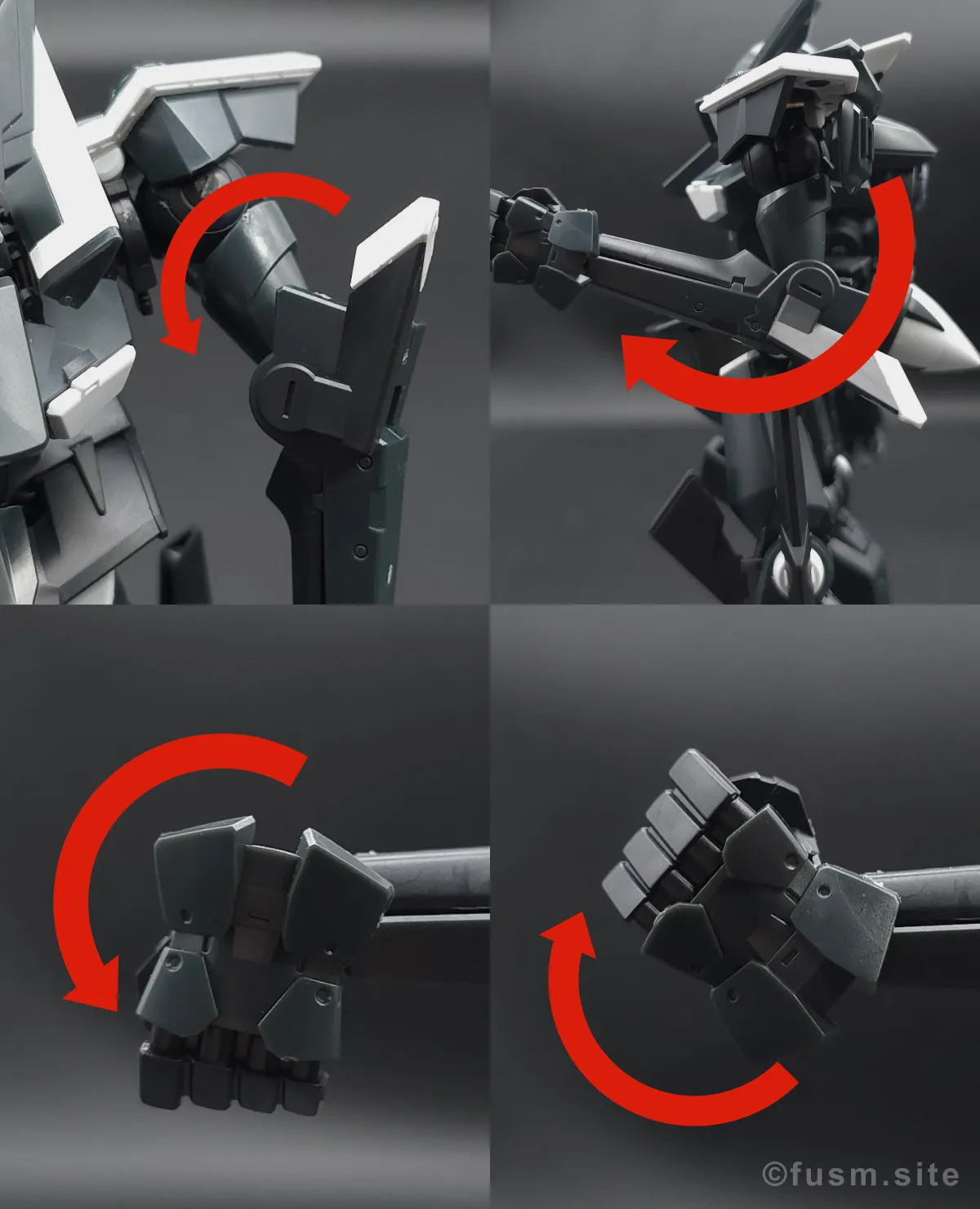 HG グラハム専用ユニオンフラッグカスタムII(GNフラッグ) レビュー 腕部ディテール 可動域 01