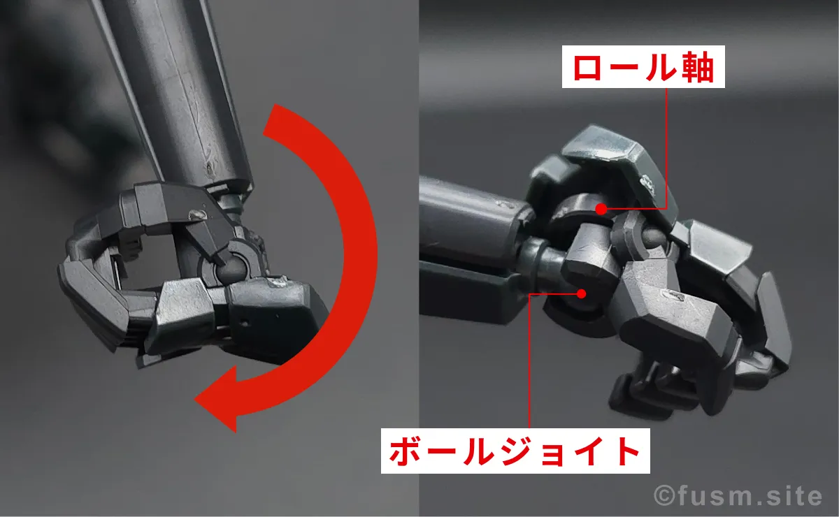 HG グラハム専用ユニオンフラッグカスタムII(GNフラッグ) レビュー 腕部ディテール 可動域 02