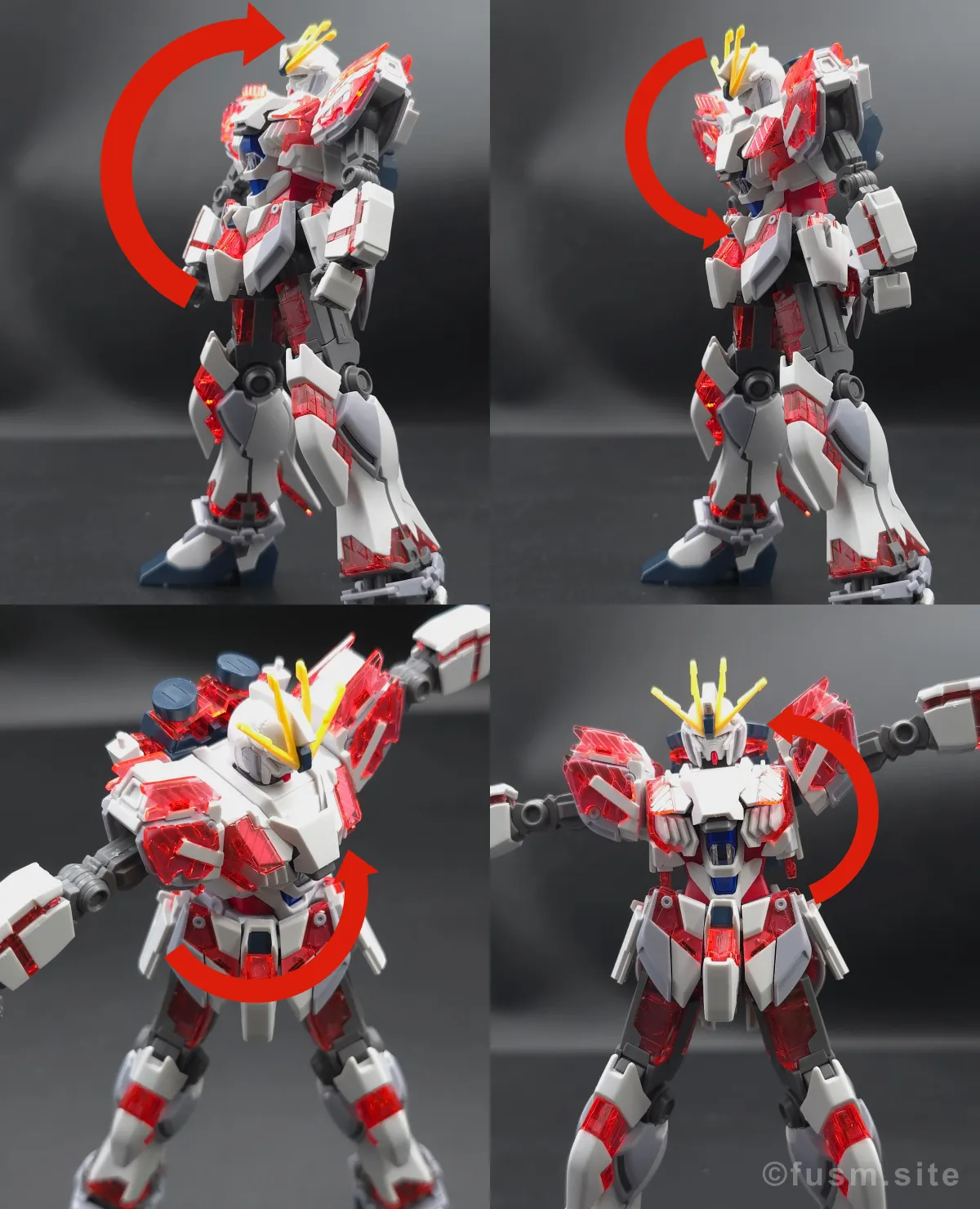 【レビュー】HGUC ナラティブガンダム C装備 胴体ディテール 可動域 02