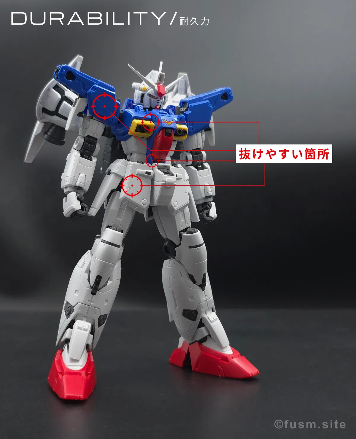 【レビュー】RG RX-78GP01Fb ガンダム試作1号機フルバーニアン 耐久力が弱い箇所 01