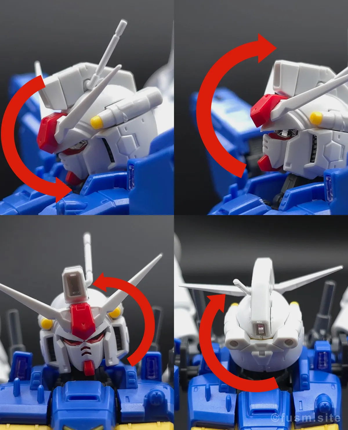 【レビュー】RG RX-78GP01Fb ガンダム試作1号機フルバーニアン 頭部ディテール 可動域 01