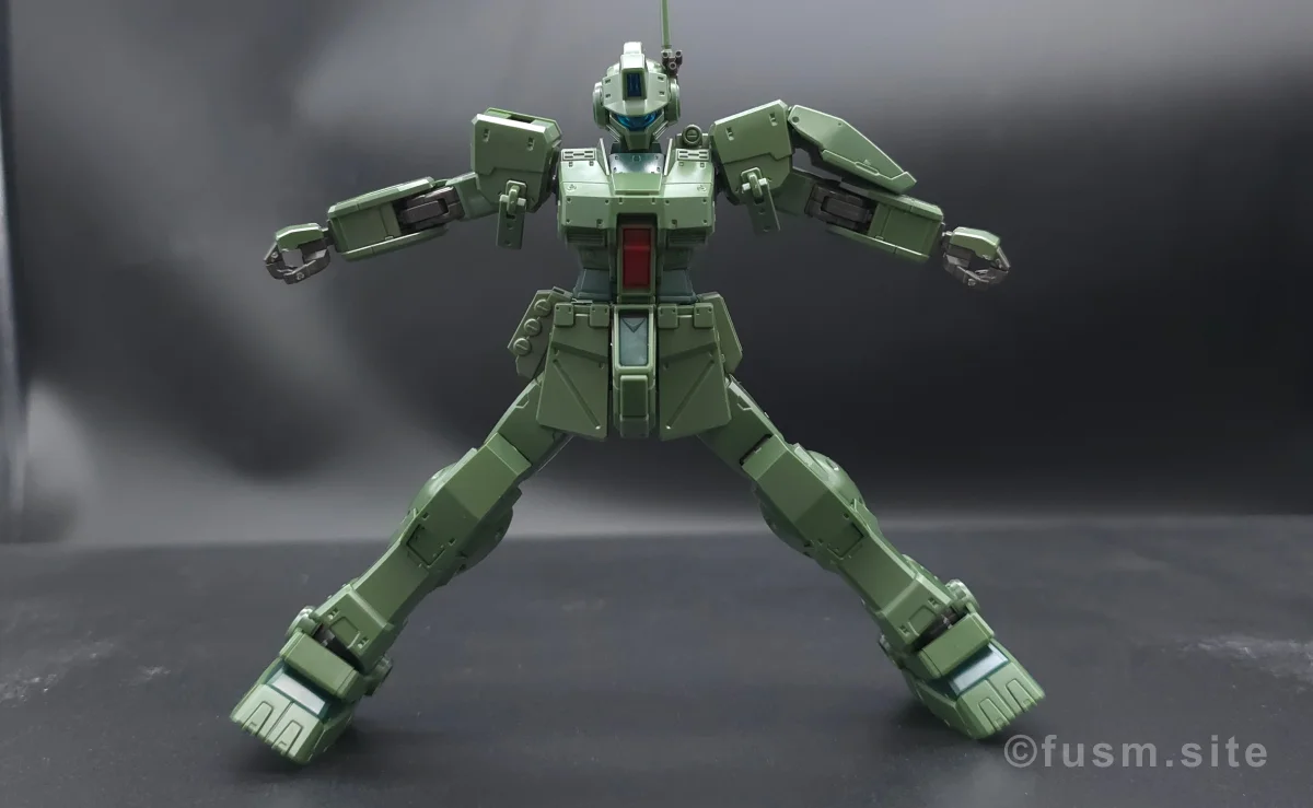 HG ジム・スパルタン レビュー 胴体ディテール 可動域 03