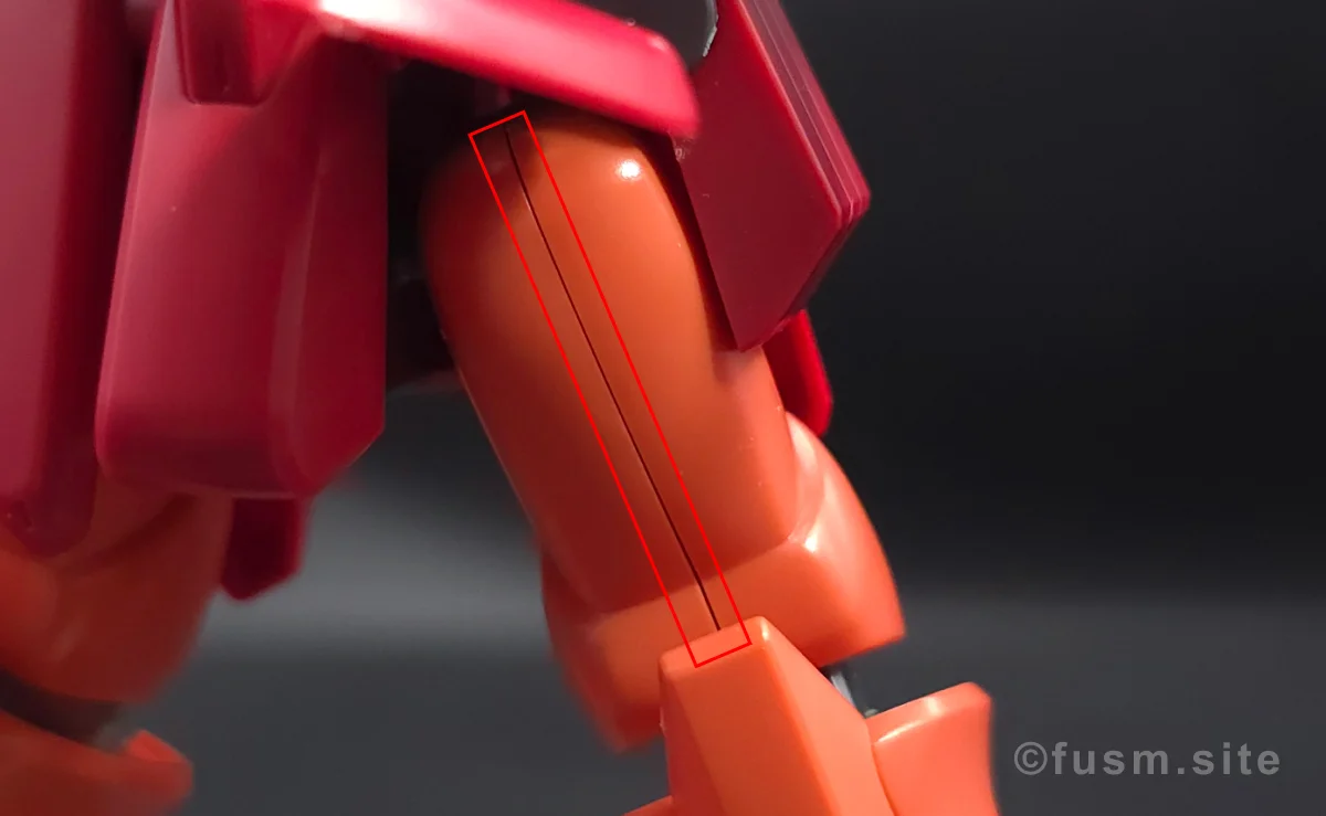 HGUC マラサイ レビュー 脚部ディテール 合わせ目 01
