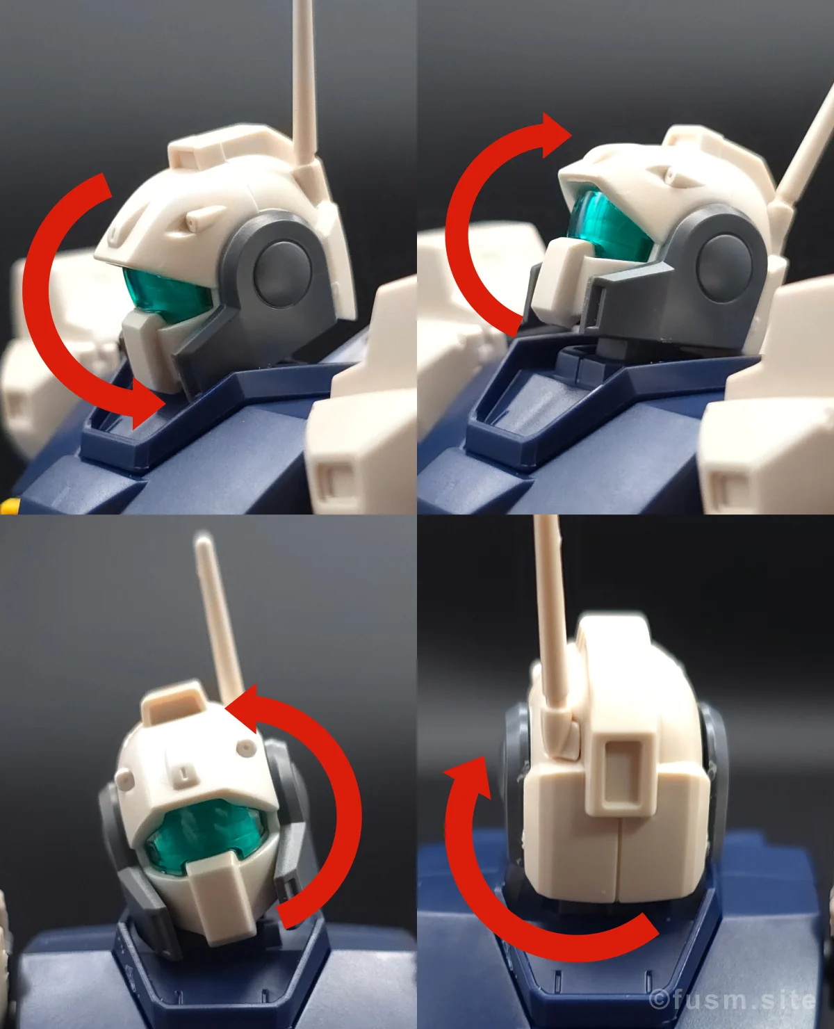 HGUC MSA-003 ネモ(ユニコーンデザートカラーVer.) レビュー 頭部ディテール 可動域 01