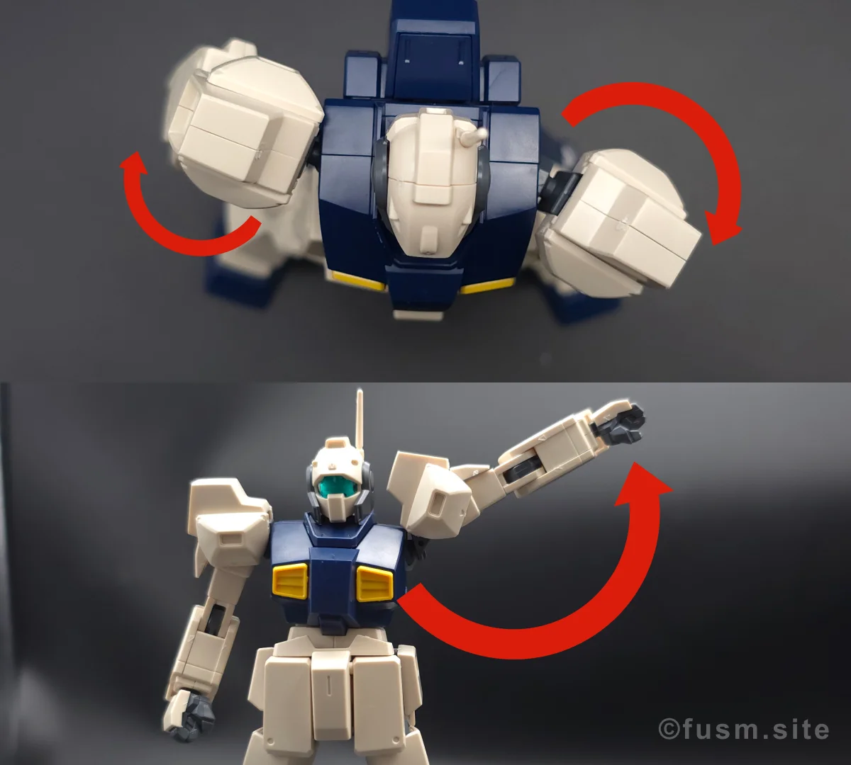 HGUC MSA-003 ネモ(ユニコーンデザートカラーVer.) レビュー 肩ディテール 可動域 02