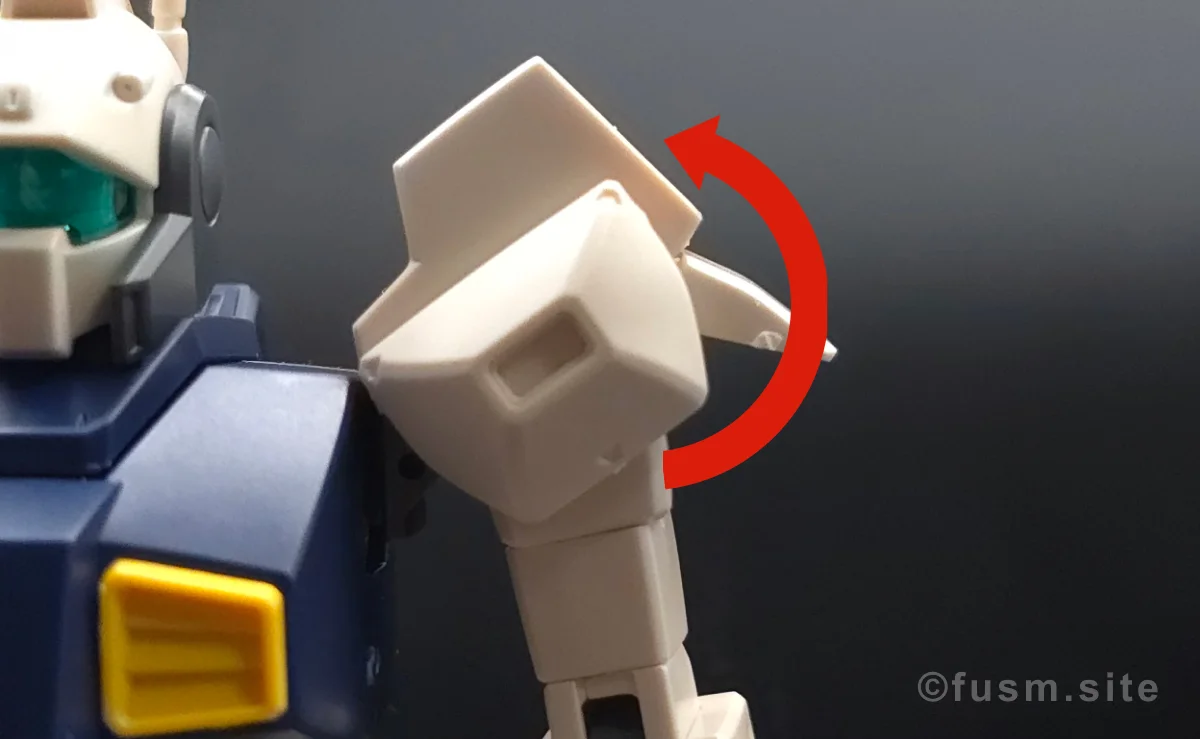 HGUC MSA-003 ネモ(ユニコーンデザートカラーVer.) レビュー 肩ディテール 可動域 03