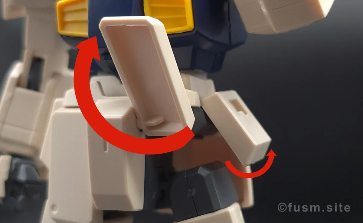 HGUC MSA-003 ネモ(ユニコーンデザートカラーVer.) レビュー 胴体ディテール 可動域 01