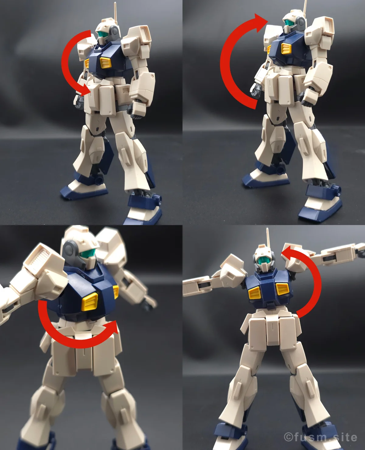 HGUC MSA-003 ネモ(ユニコーンデザートカラーVer.) レビュー 胴体ディテール 可動域 02