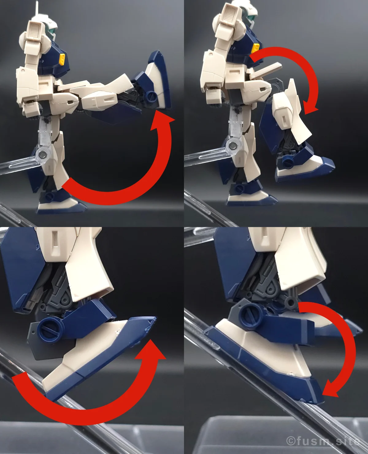 HGUC MSA-003 ネモ(ユニコーンデザートカラーVer.) レビュー 脚部ディテール 可動域 01