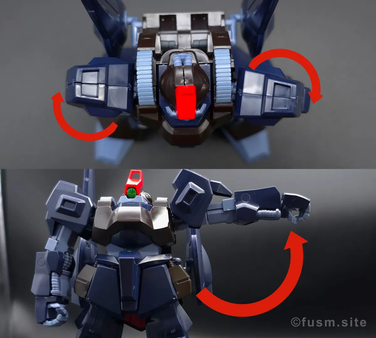 HGUC リックディアス(黒) レビュー 肩ディテール 可動域 02