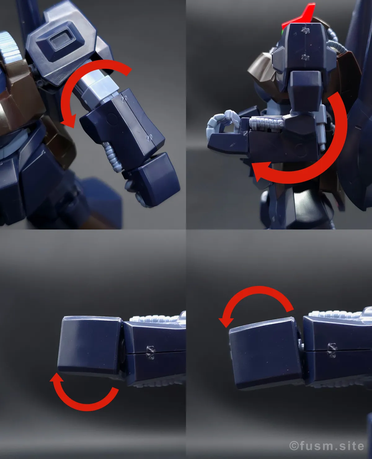 HGUC リックディアス(黒) レビュー 腕部ディテール 可動域 02