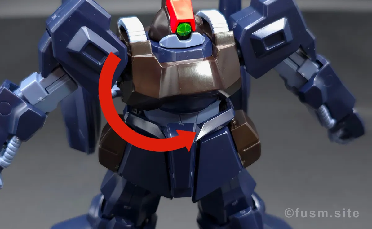 HGUC リックディアス(黒) レビュー 胴体ディテール 可動域 02