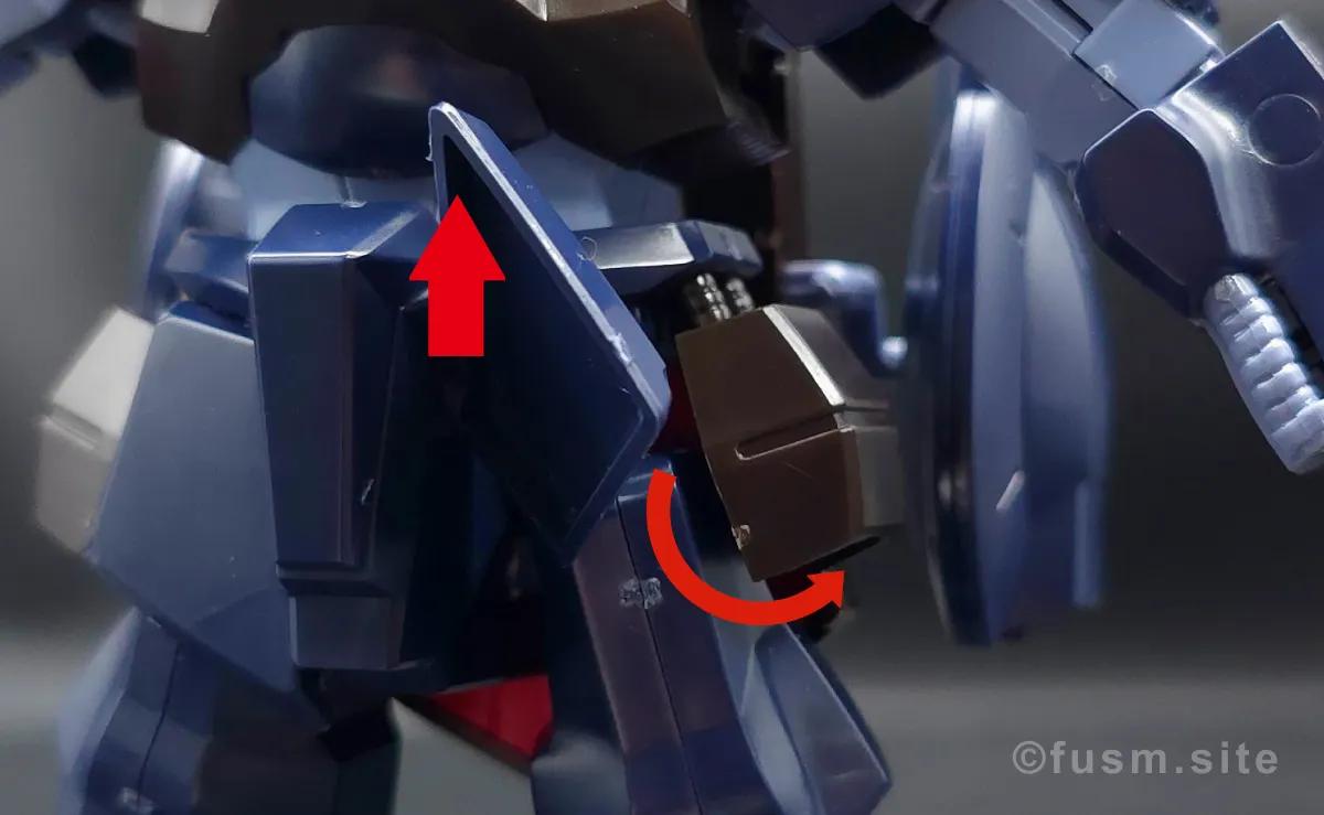 HGUC リックディアス(黒) レビュー 胴体ディテール 可動域 03