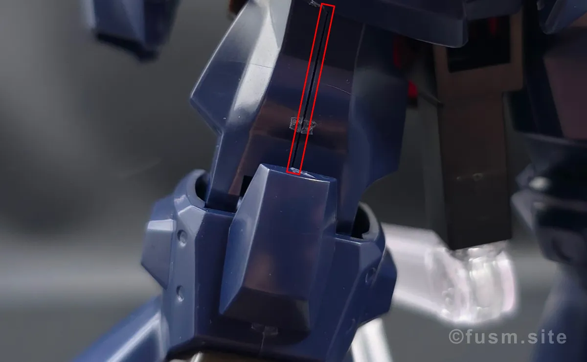 HGUC リックディアス(黒) レビュー 脚部ディテール 合わせ目 01