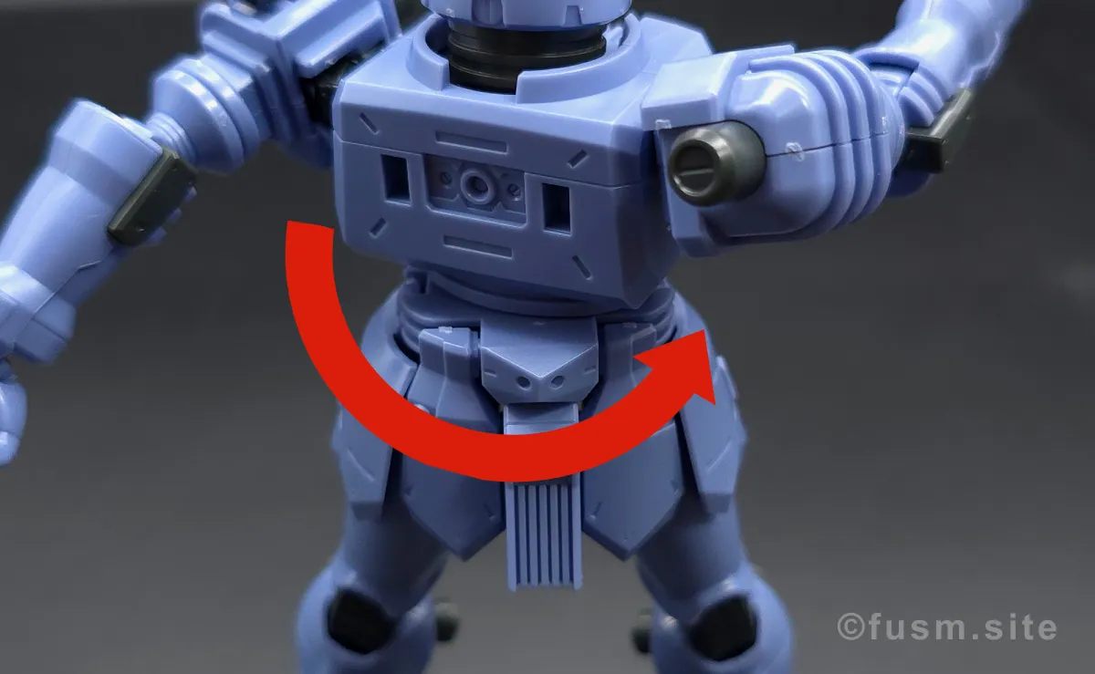 HGUC ヅダ レビュー 胴体ディテール 可動域 02