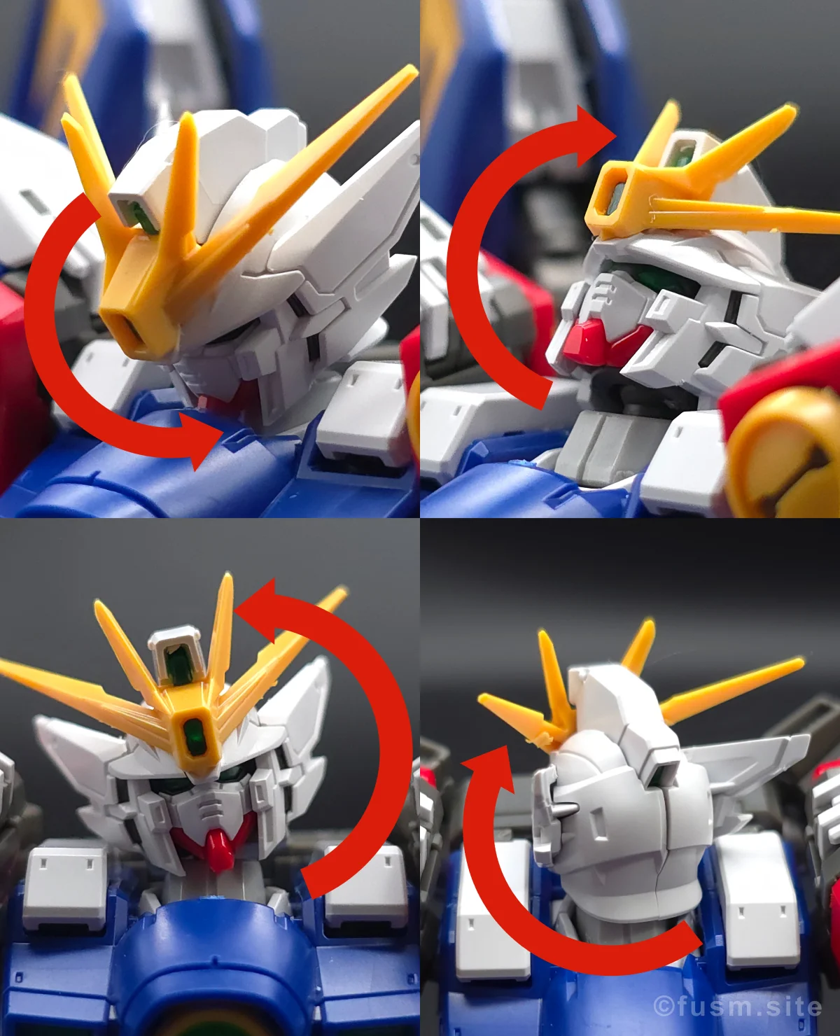 RG ウイングガンダムゼロ レビュー 頭部ディテール 可動域 01