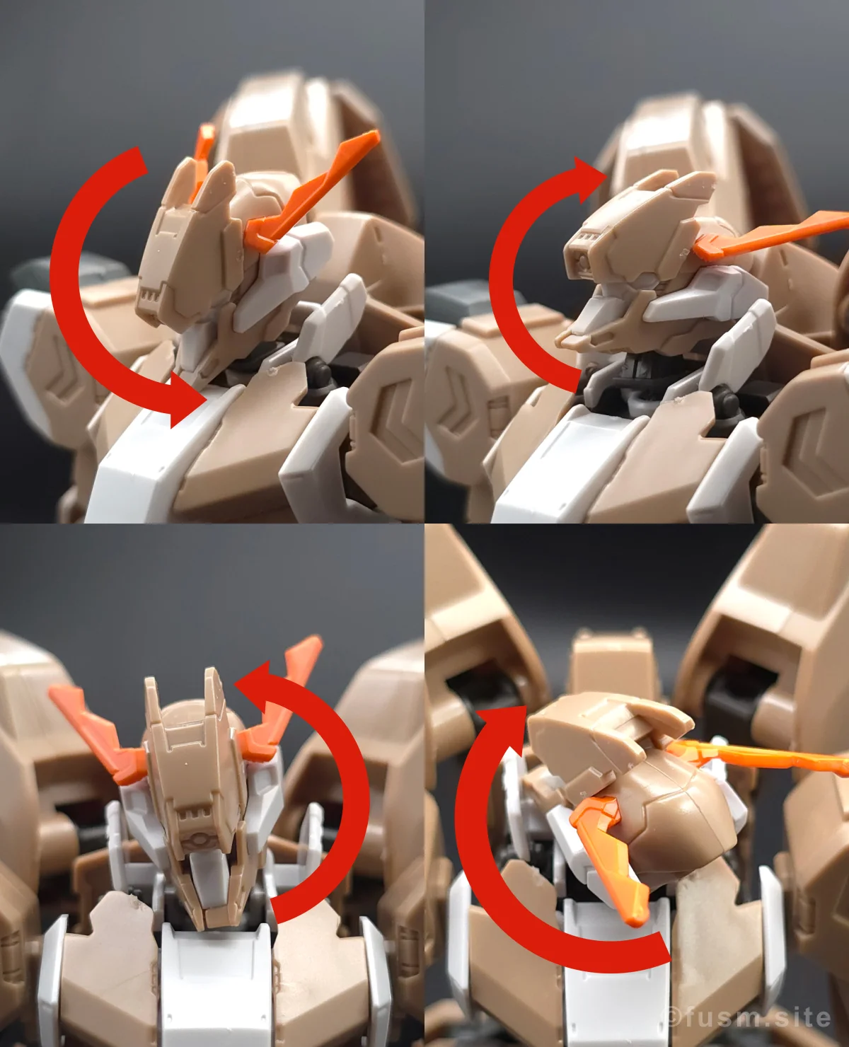 HG ガンダムグシオン リベイクフルシティ レビュー 頭部ディテール 可動域 01