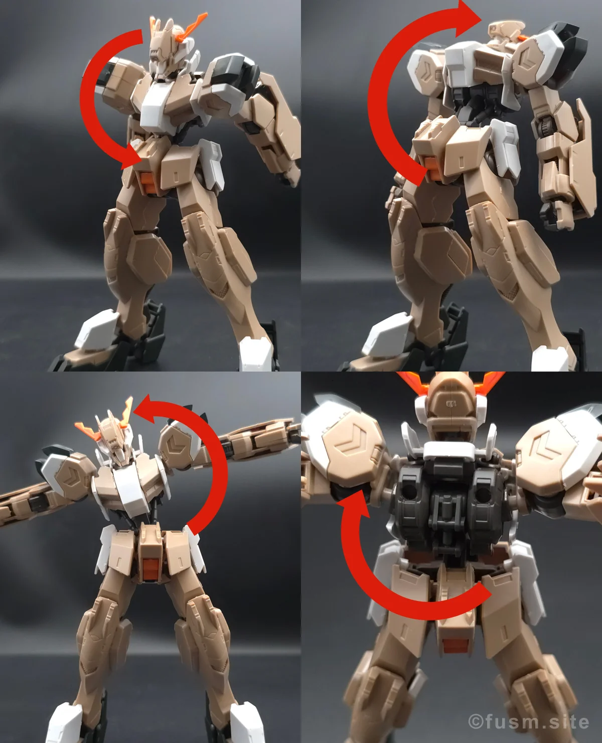 HG ガンダムグシオン リベイクフルシティ レビュー 胴体ディテール 可動域 02